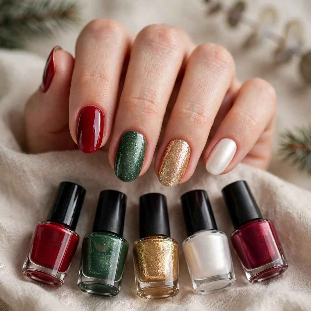 Curated christmas nail polish collection