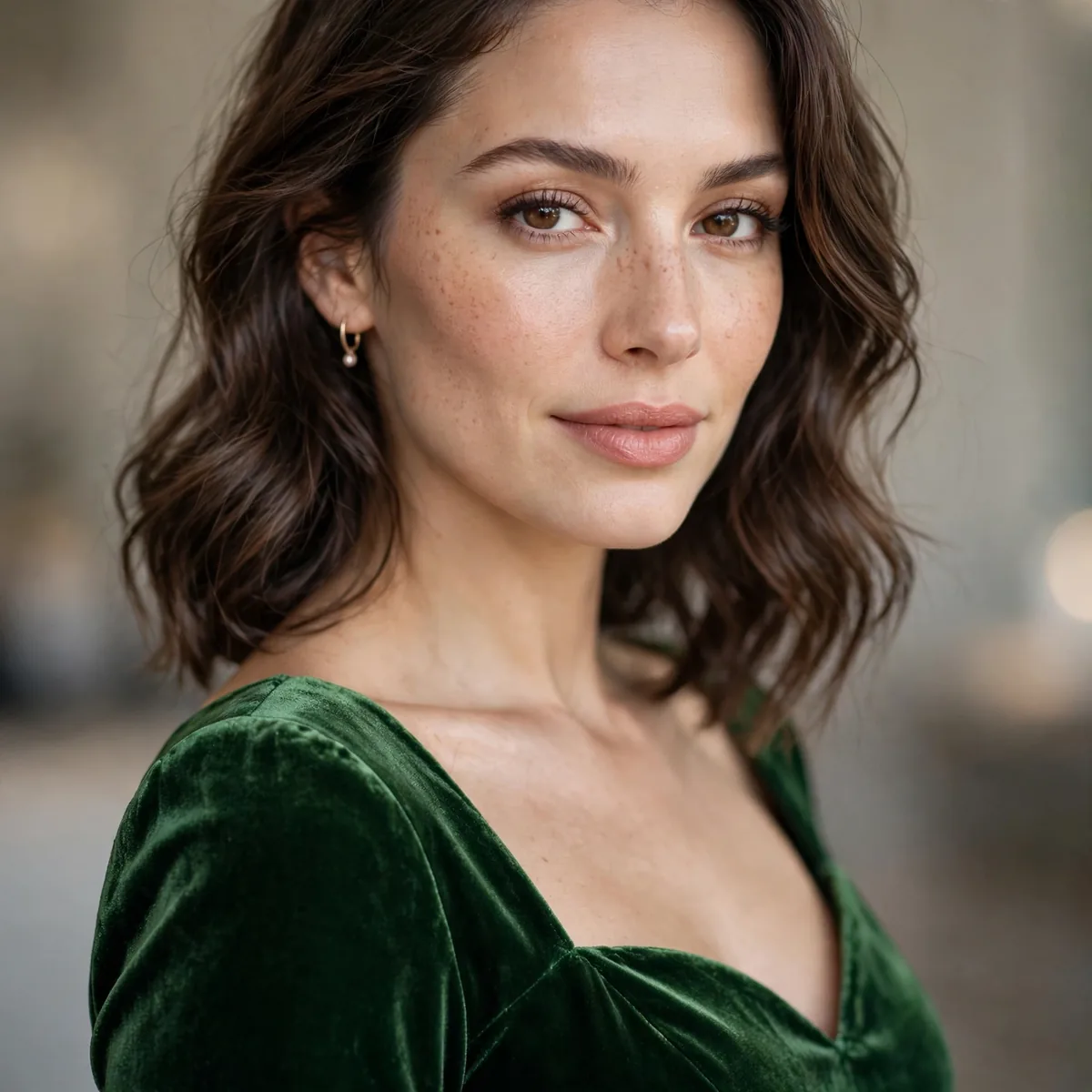 Green velvet midi dress