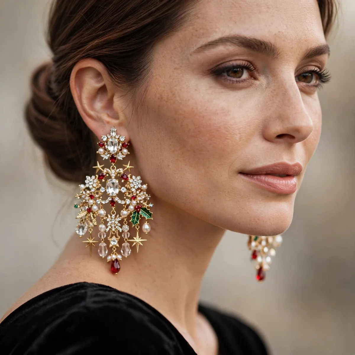 Festive statement earrings