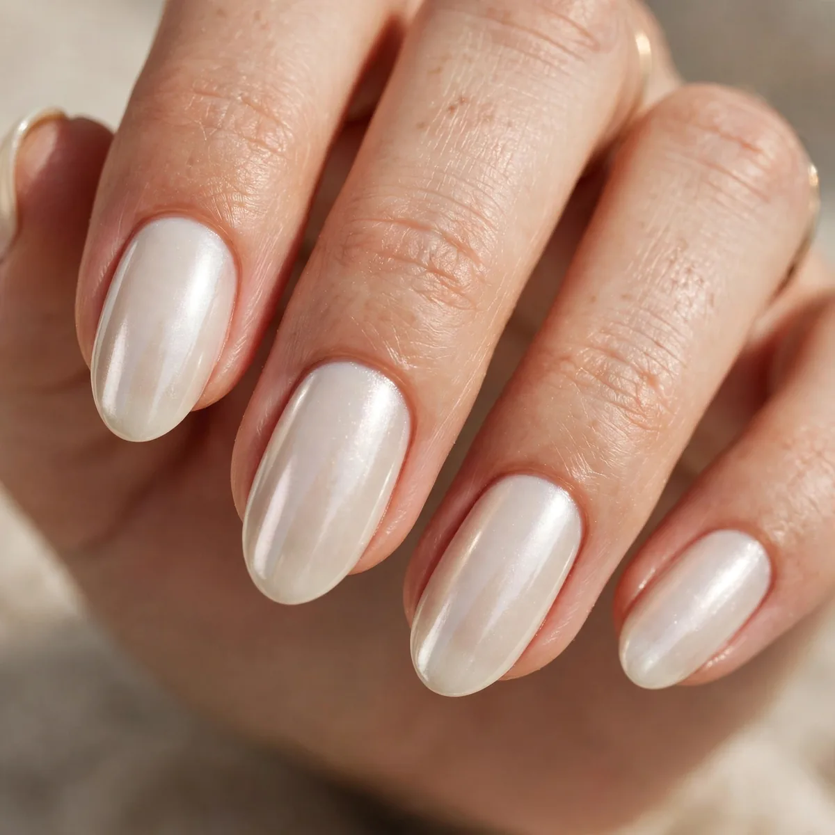 Vanilla glazed chrome nails