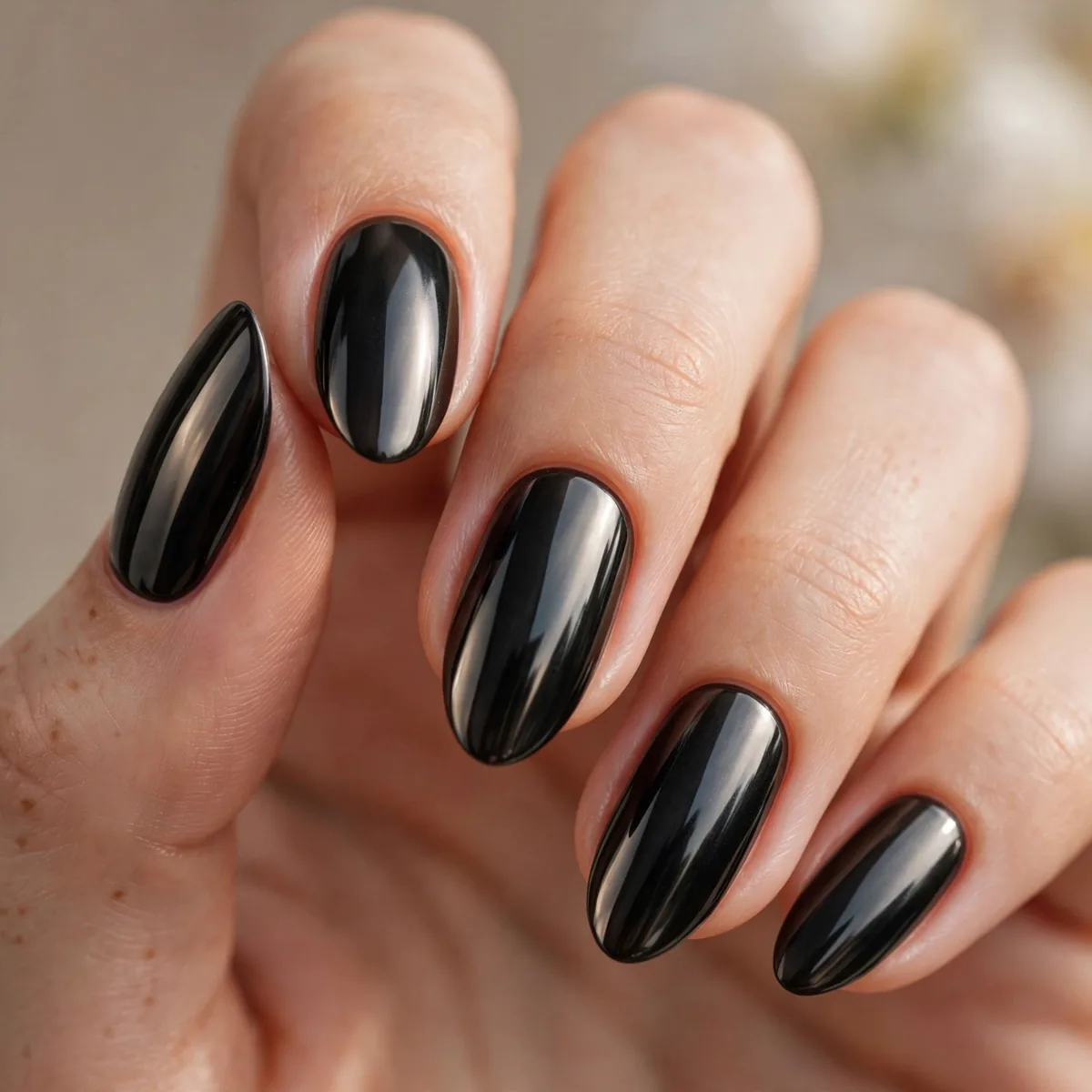 Black mirror chrome nails