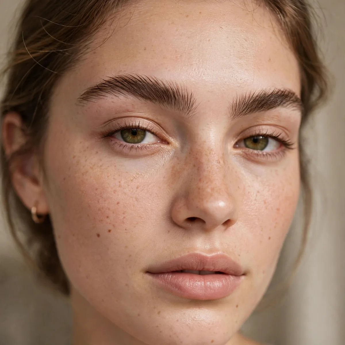 Fluffy brows clean girl look