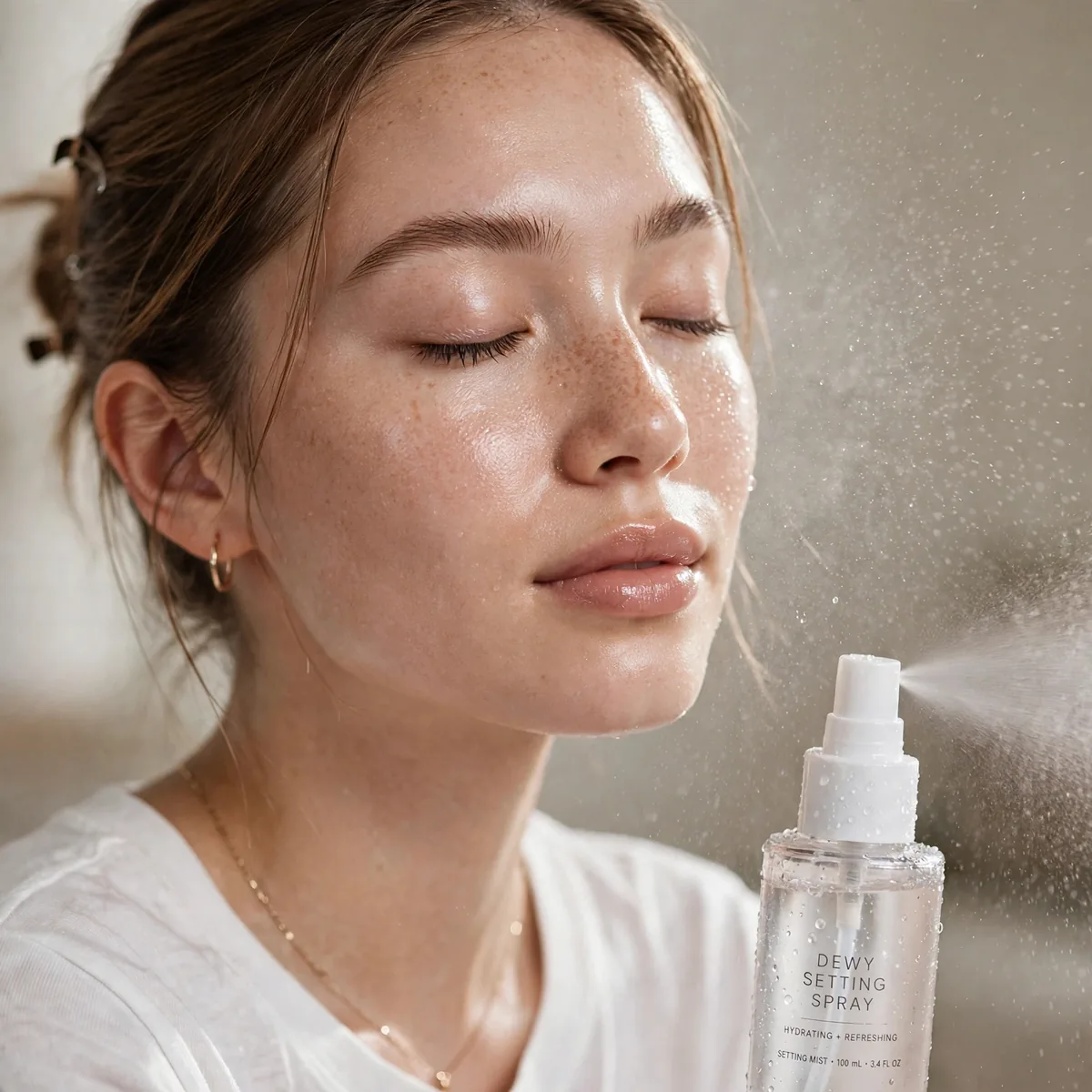 Dewy setting spray clean girl finish