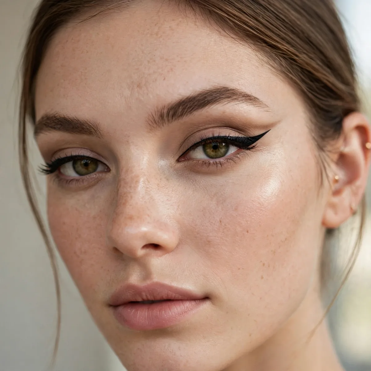 Outer winged eyeliner for close-set eyes
