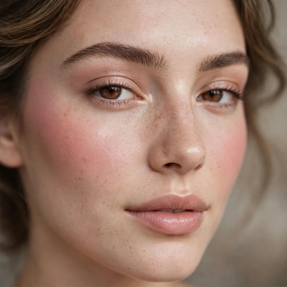 Soft blurred blush cloud skin