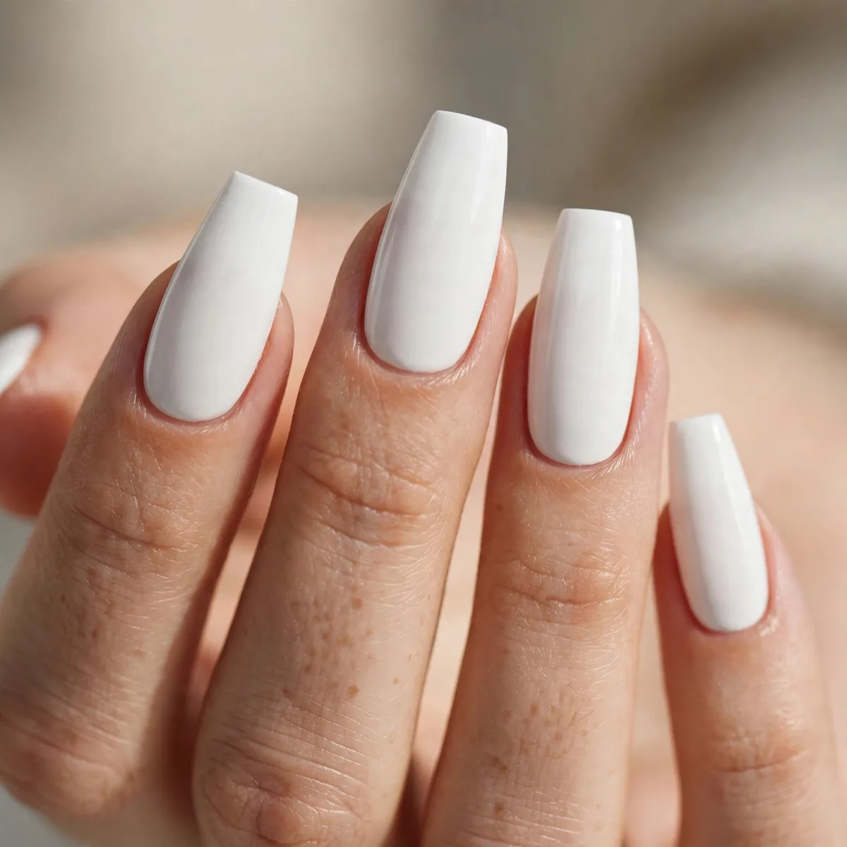Crisp white coffin nails