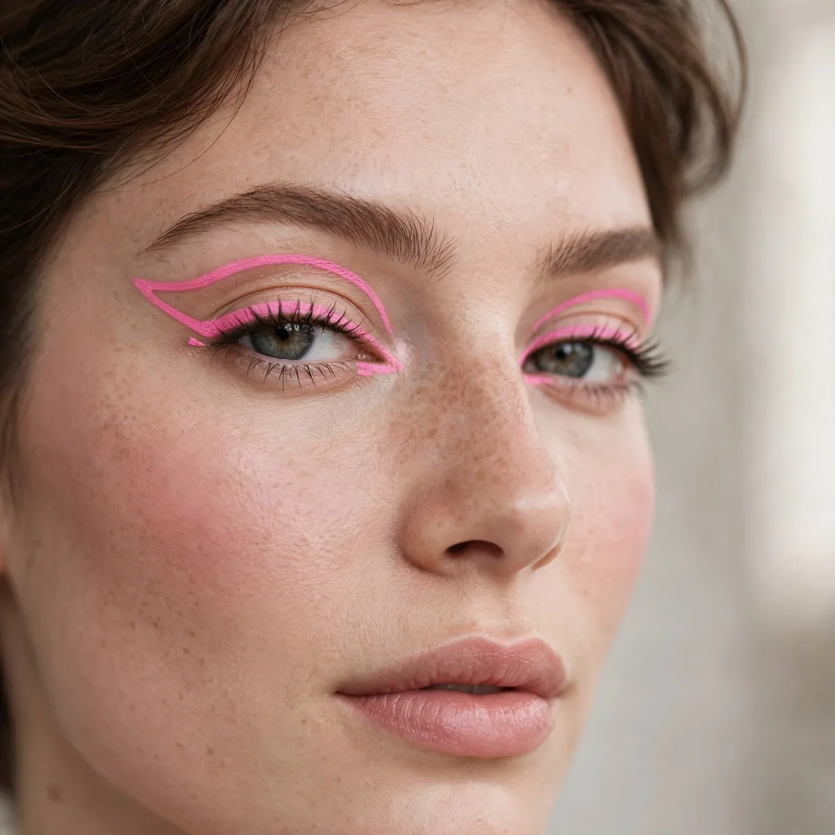 Pink playful eyeliner look