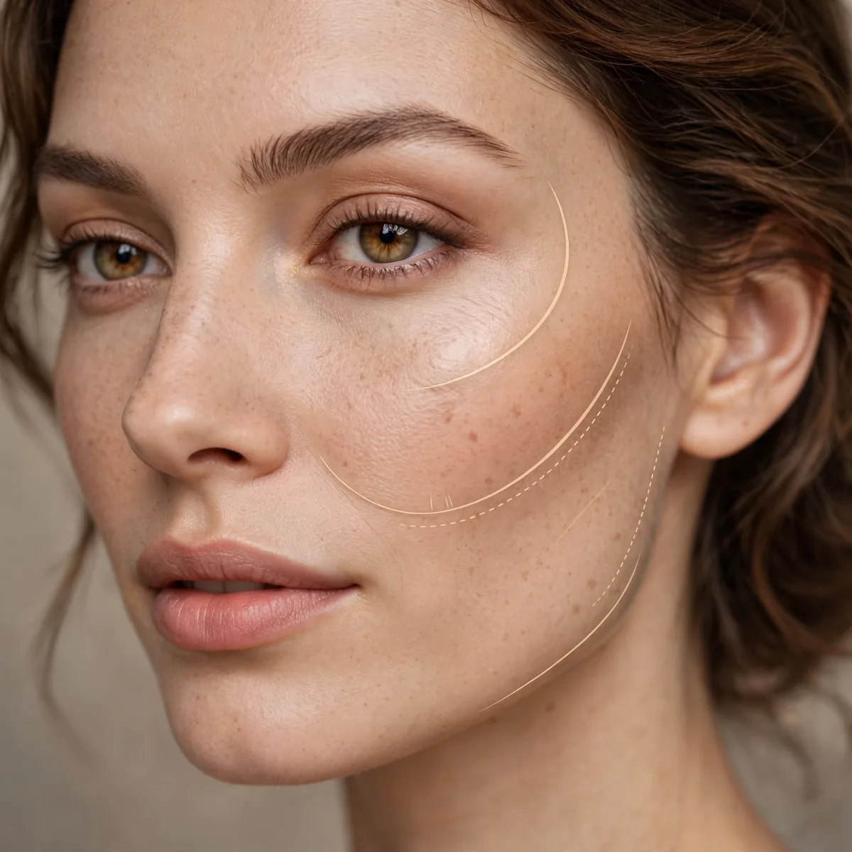 Mapping cheekbone contour placement