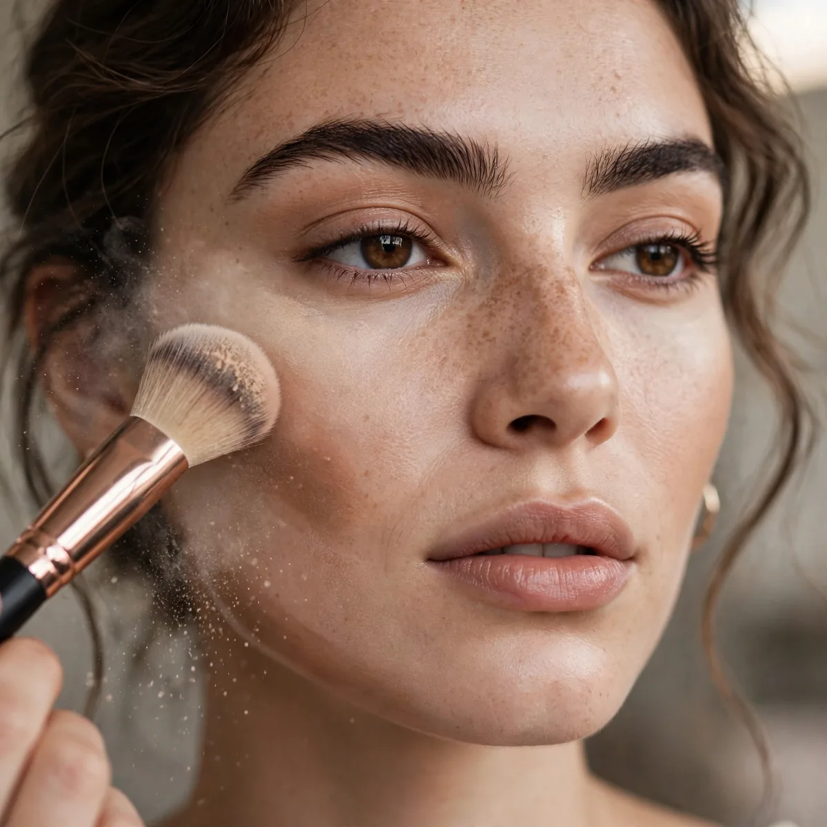 Setting cream contour with powder
