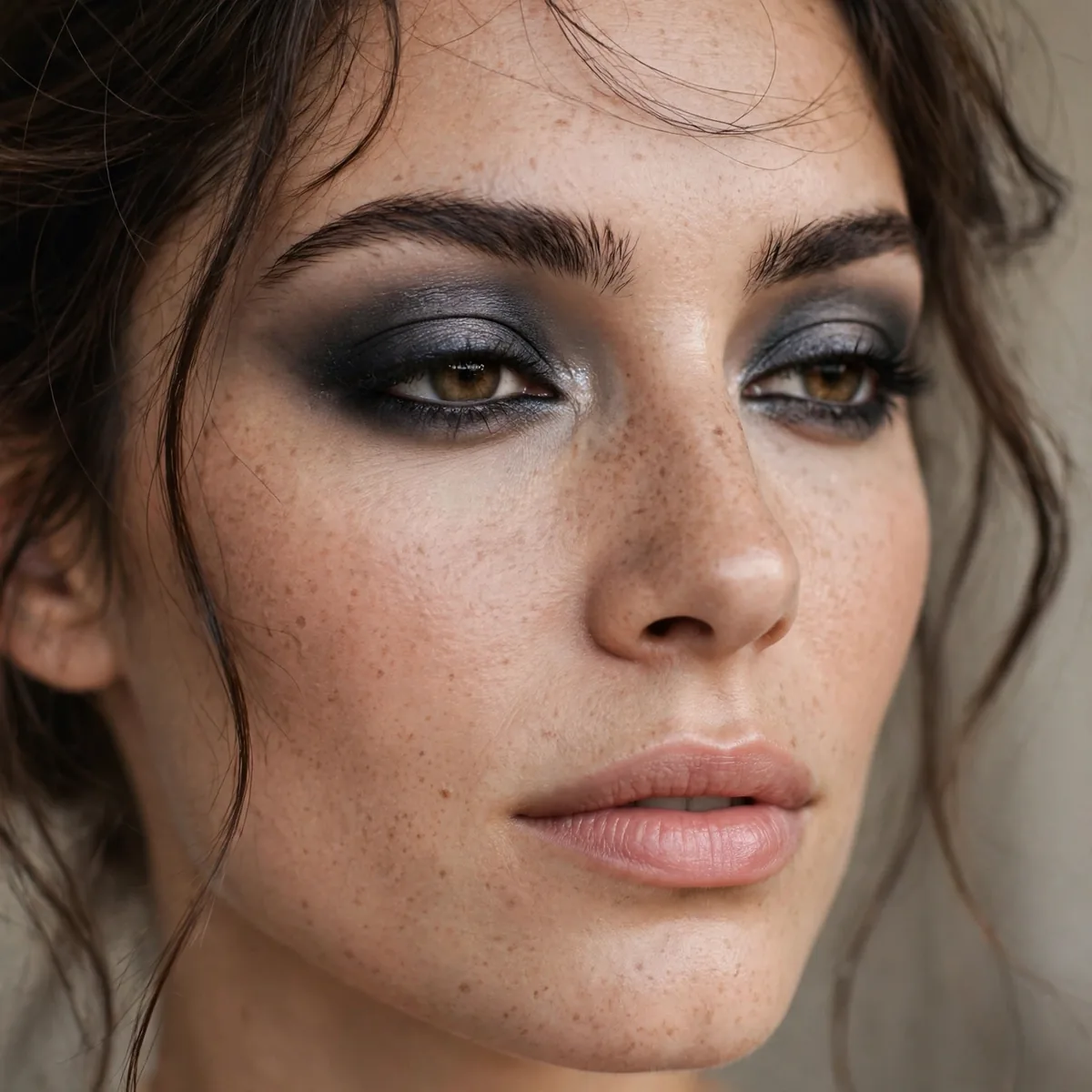 Smoky charcoal eyeshadow