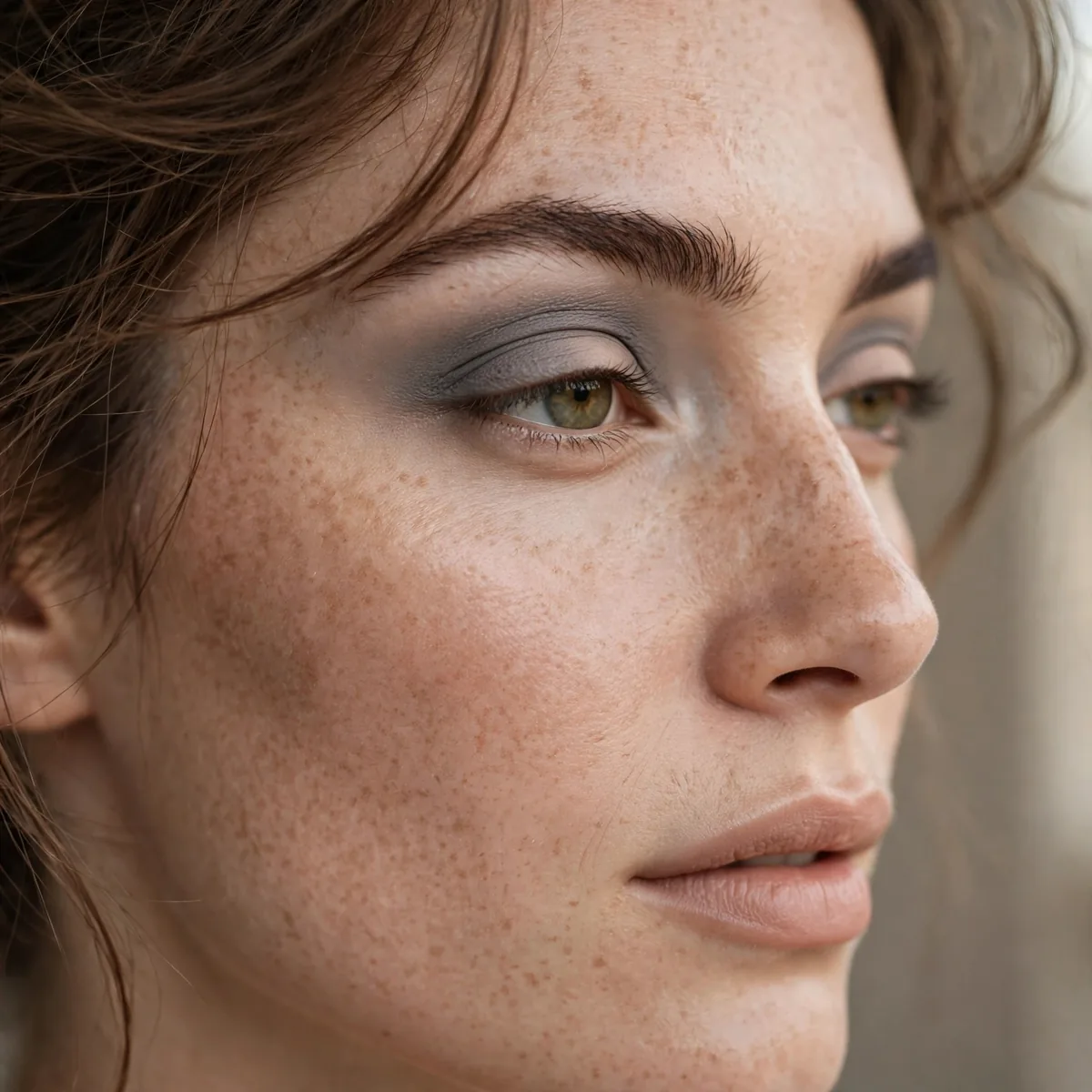 Matte gray eyeshadow in crease