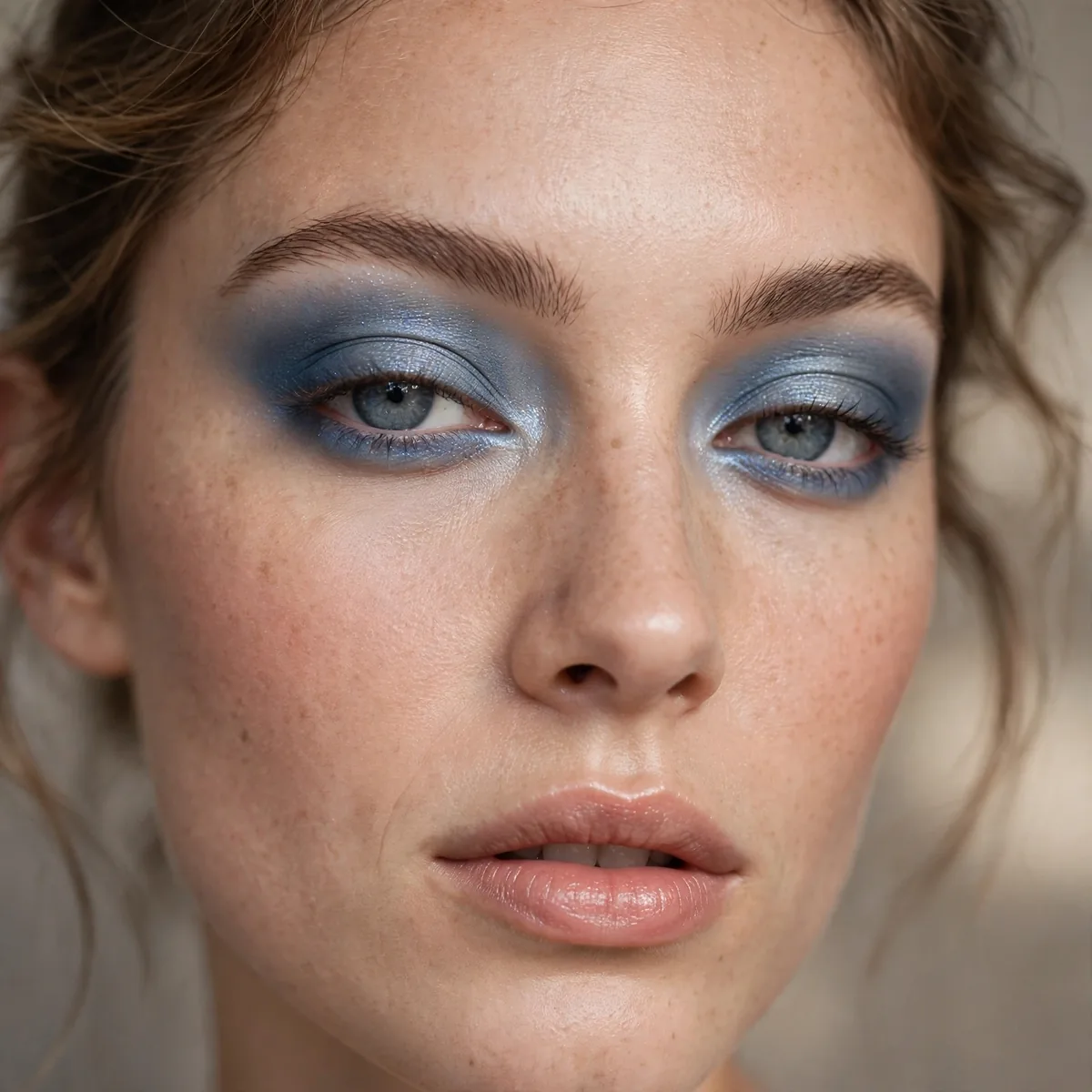 Blue gray duo eyeshadow look
