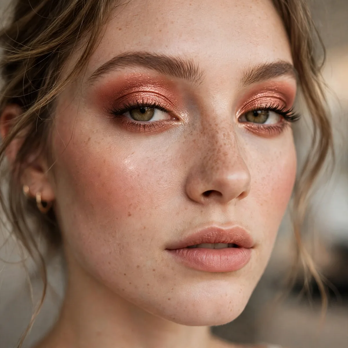 Rose copper eyeshadow look