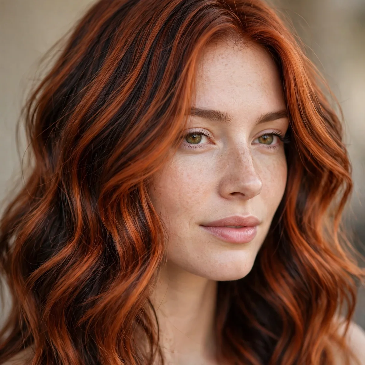 Copper hair with darker lowlights