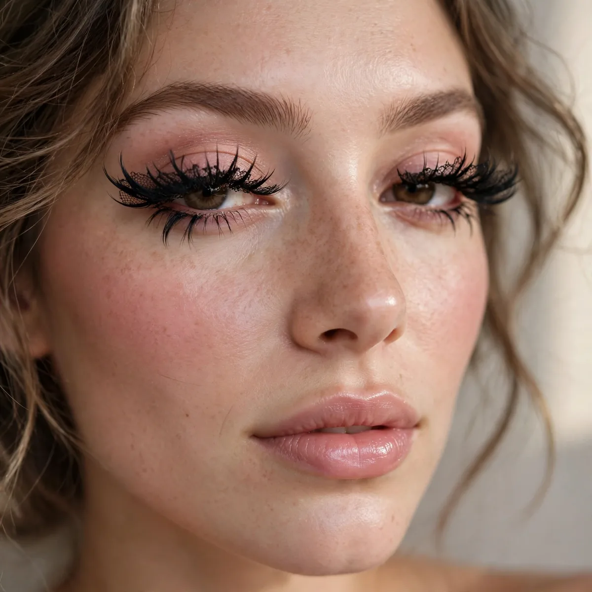 Dramatic lashes coquette makeup
