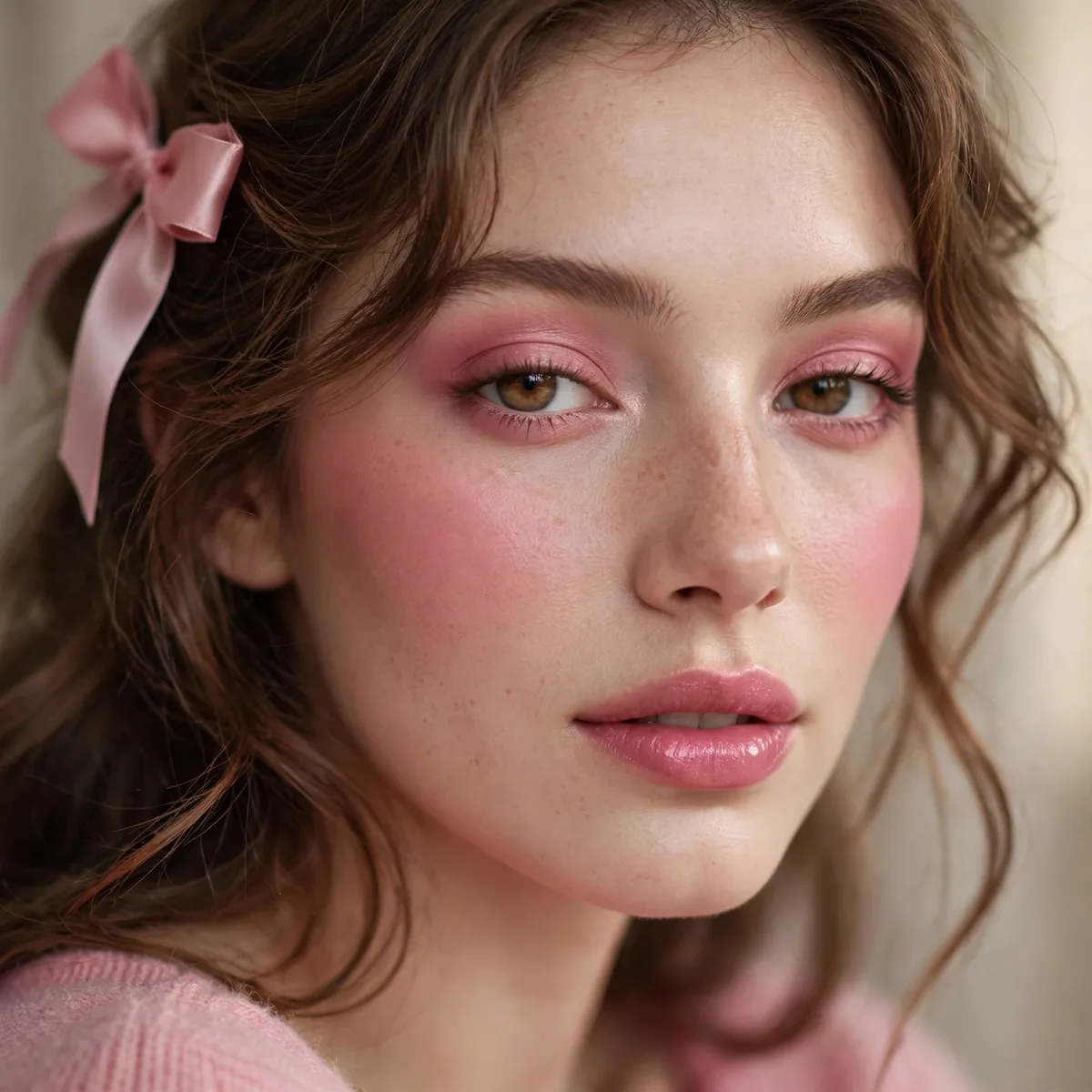 Rosy monochrome coquette look