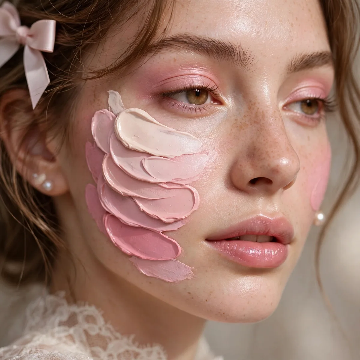 Layered cream blush coquette