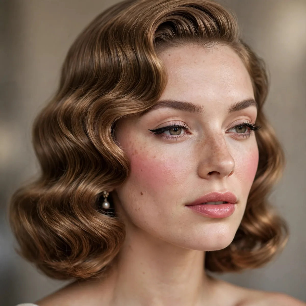 Vintage waves with coquette makeup