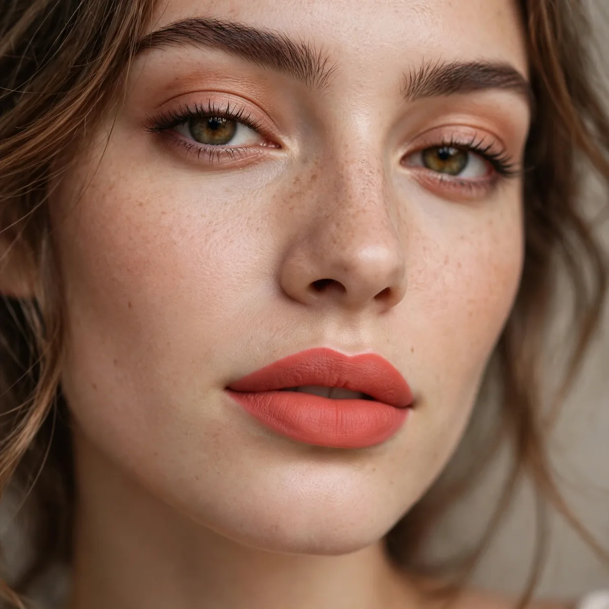 Matte coral modern lipstick