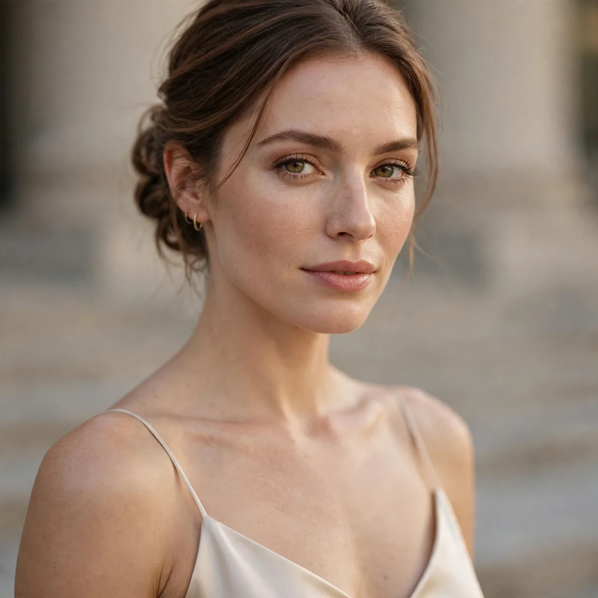 Simple slip dress courthouse wedding