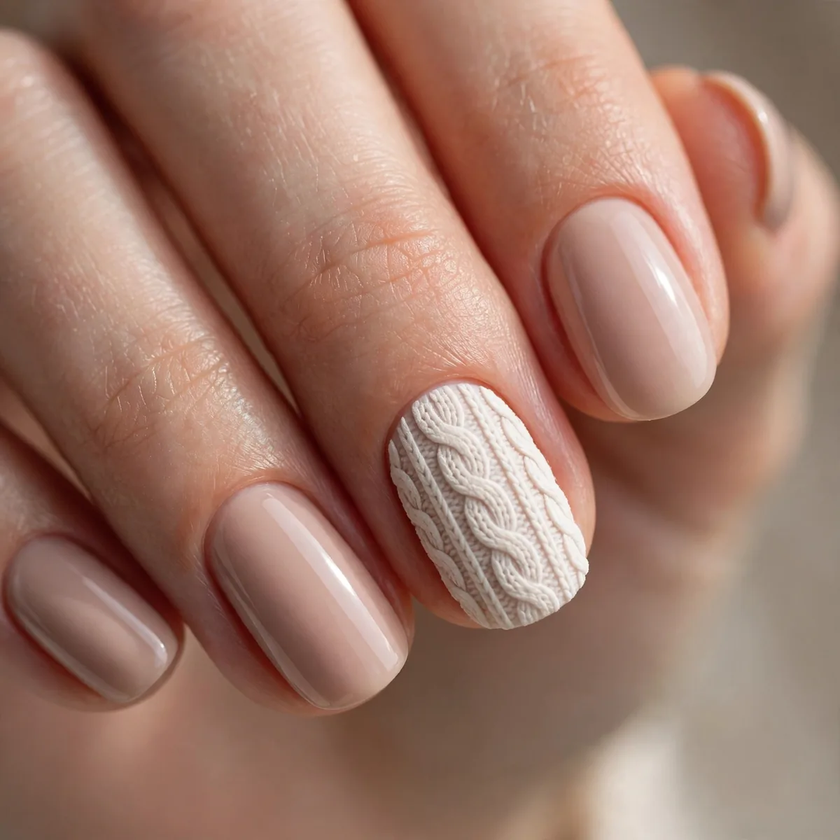 Single knit accent nail design