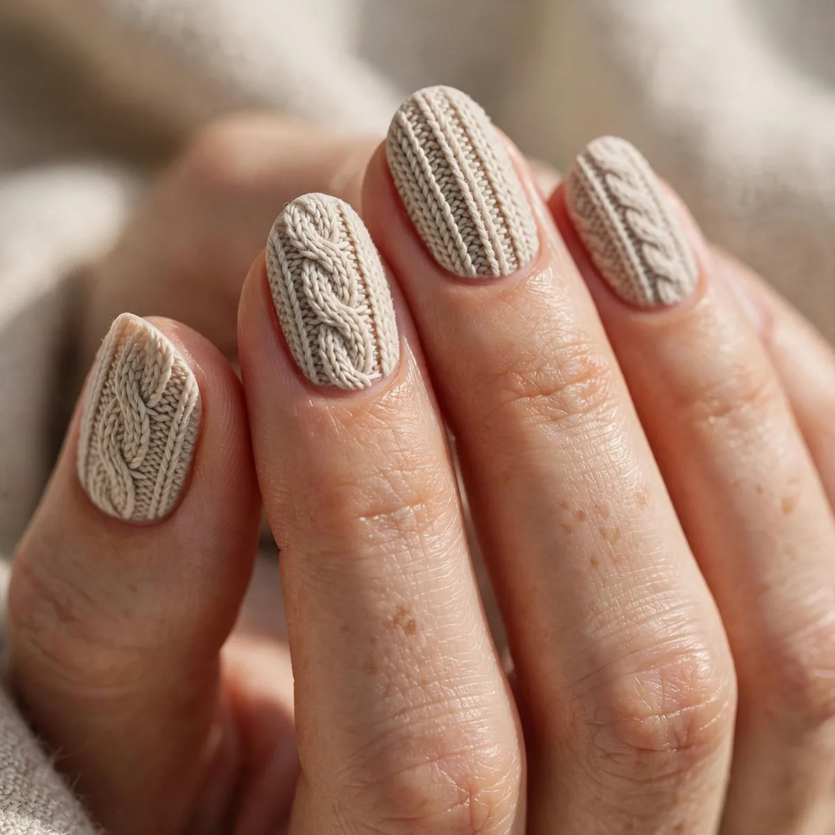 Matte sweater knit nail texture