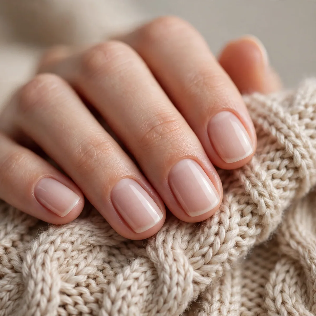 Sweater knit on short nails