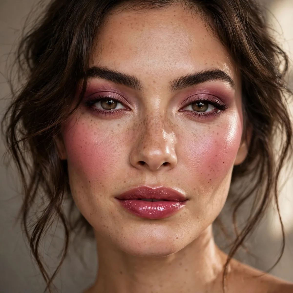 Berry cream blush dramatic look