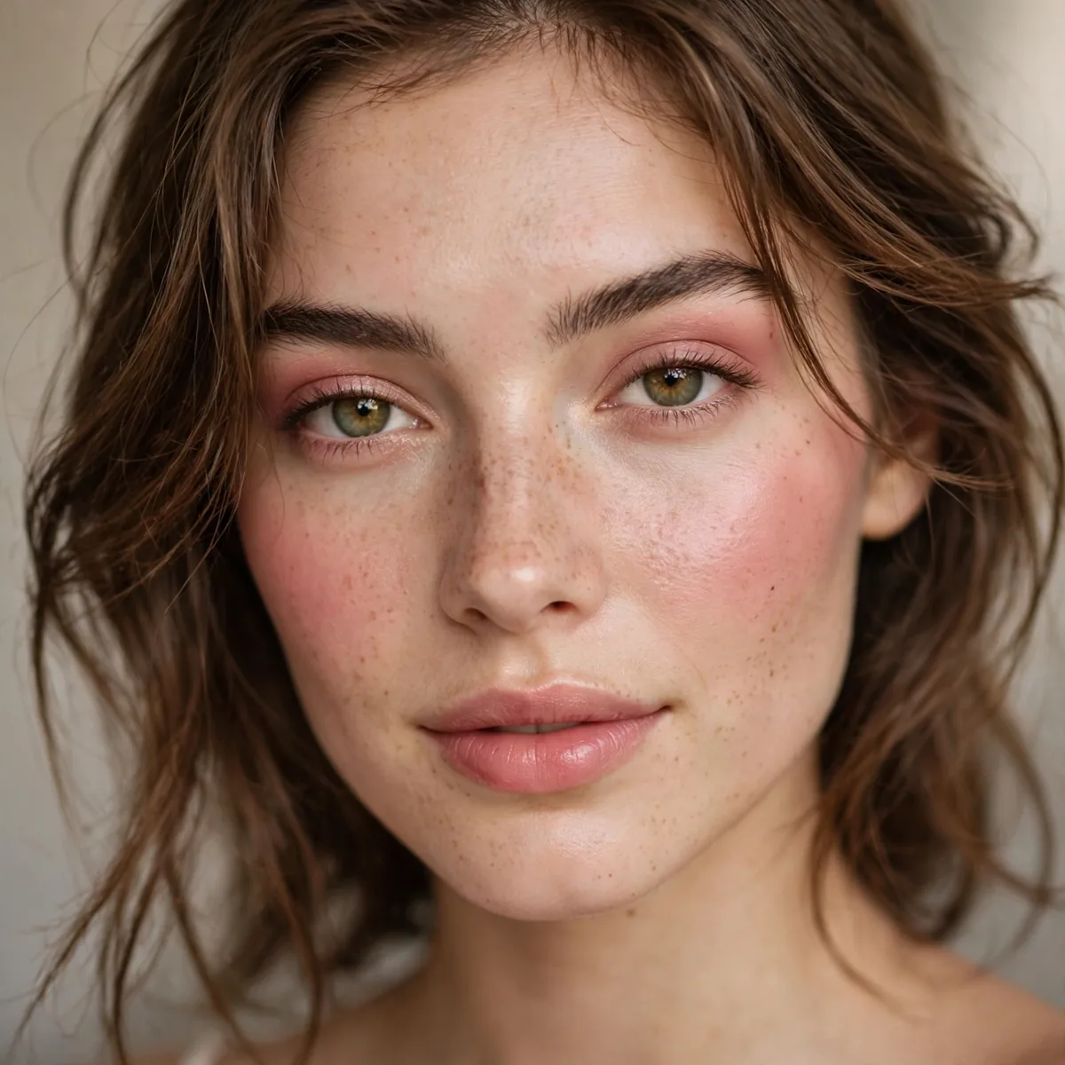 Rose cream blush romantic look