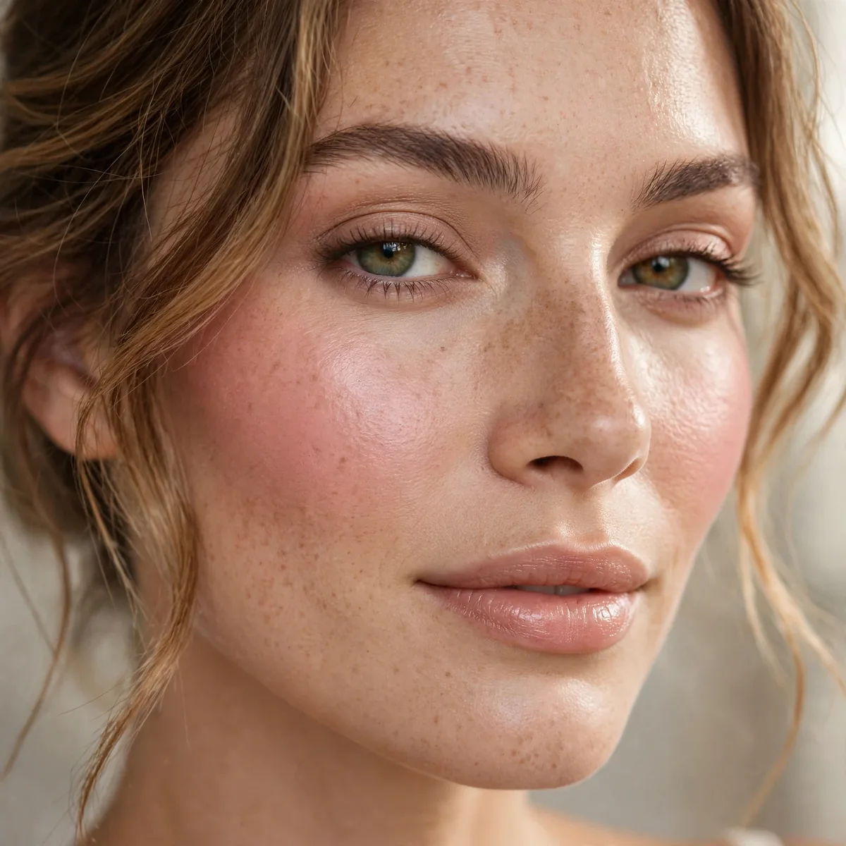 Cream blush over powder technique
