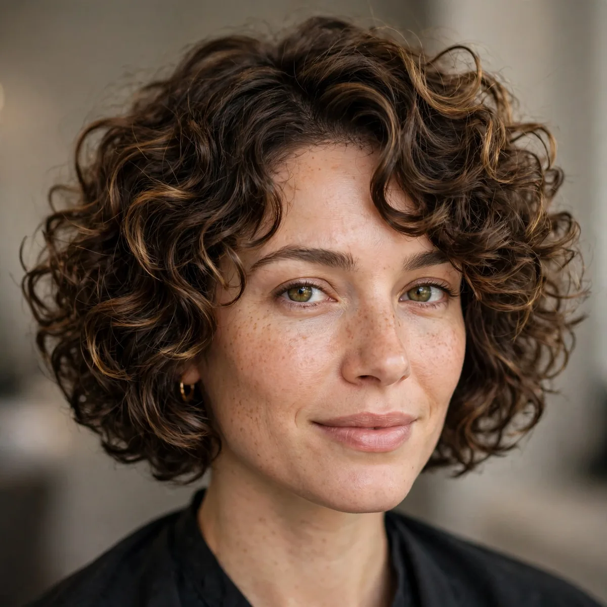 Curly bob cut with Deva inspired dry cutting technique