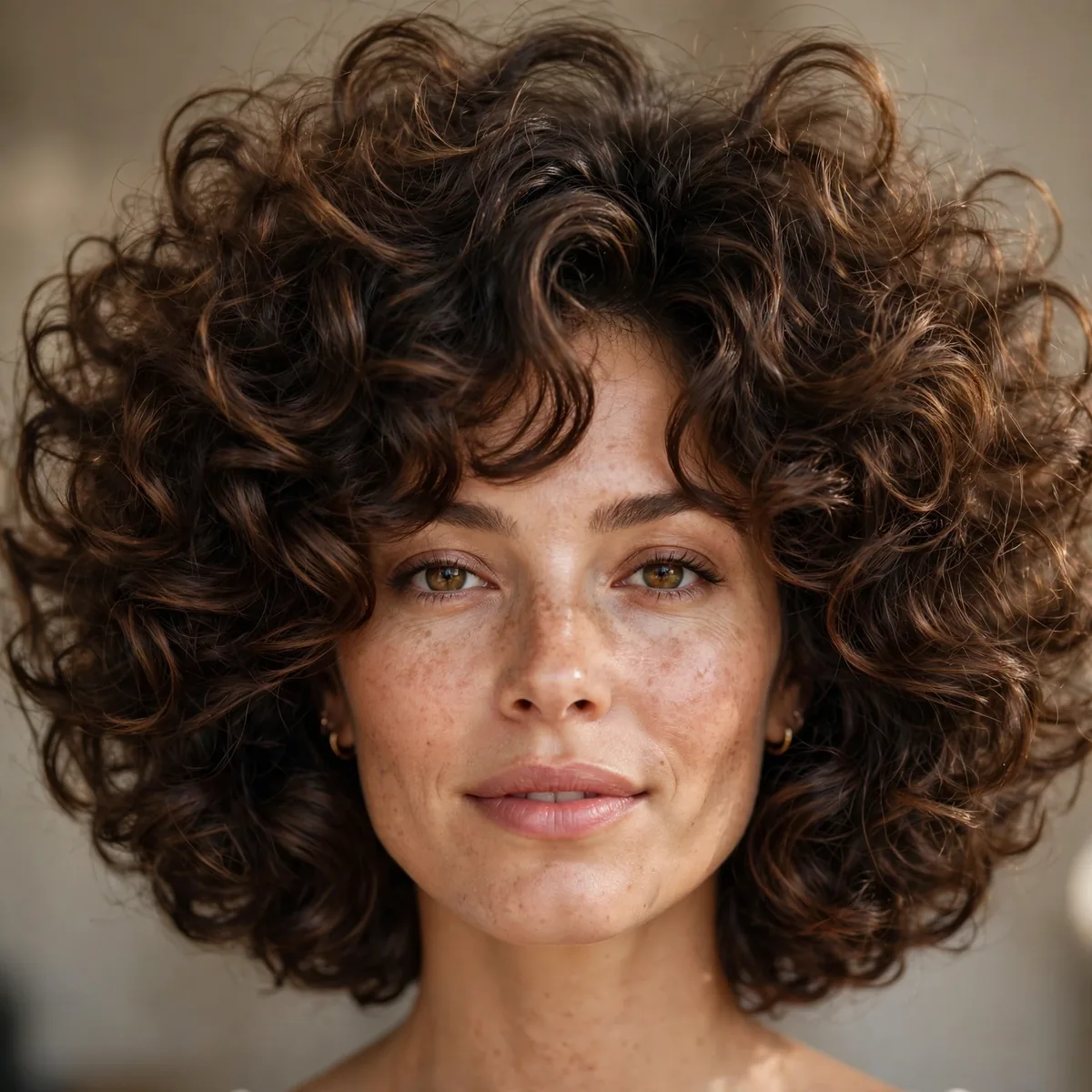 Voluminous big curly bob with maximum fullness