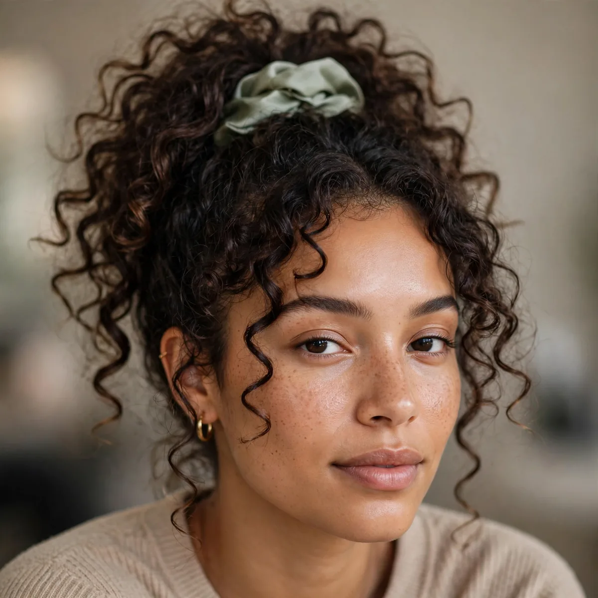 Pineapple method for refreshing curls