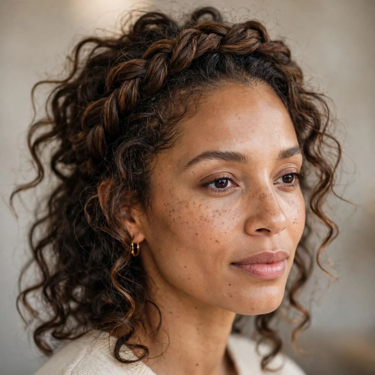 Crown twist on second-day curls