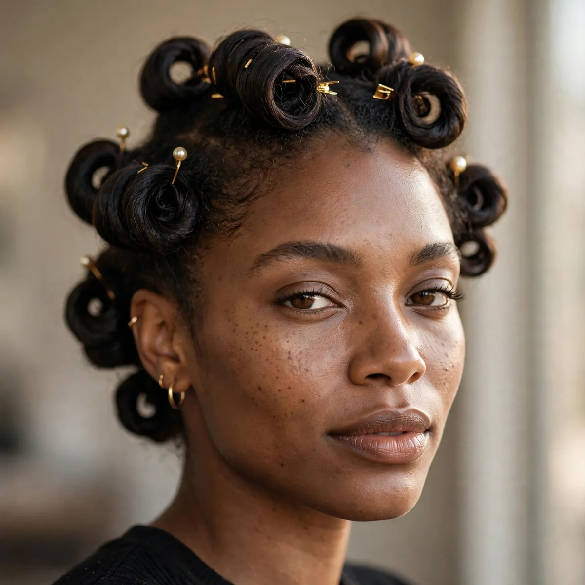 Coils pinned up elegantly