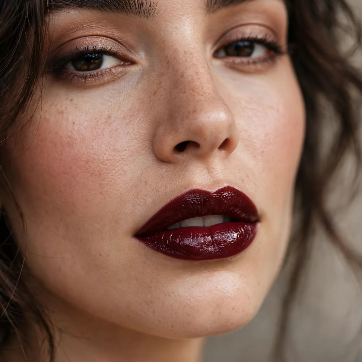 Dark cherry alluring lipstick