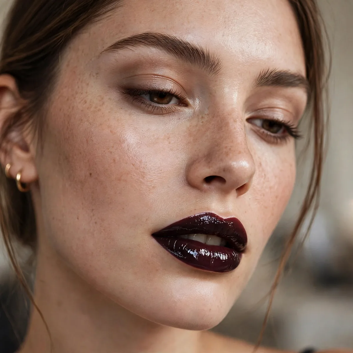 Glossy dark modern lipstick