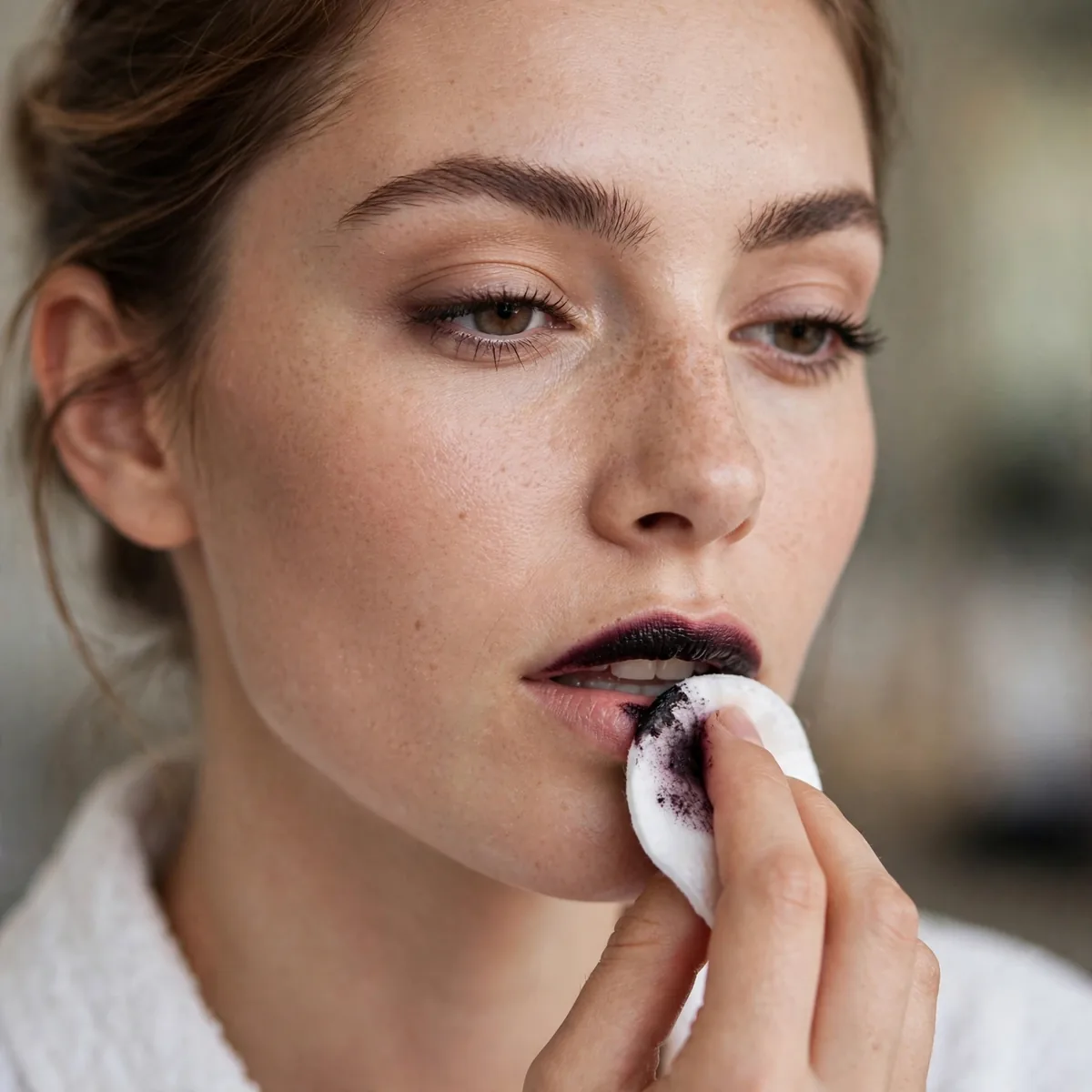 Removing dark lipstick properly