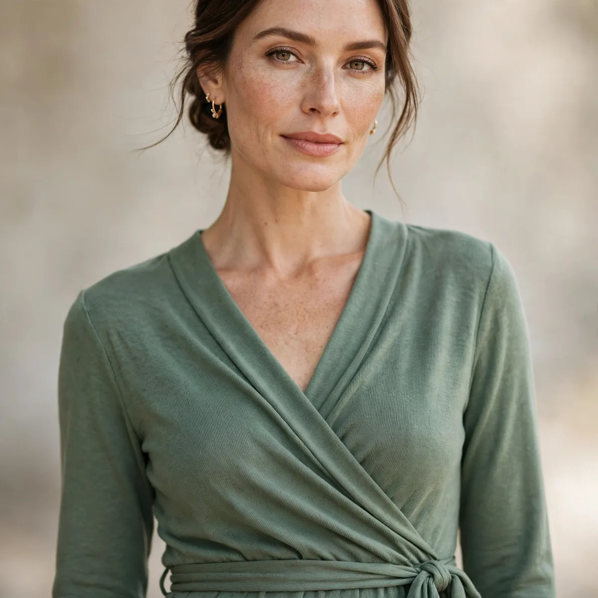 Jersey wrap dress for travel wedding