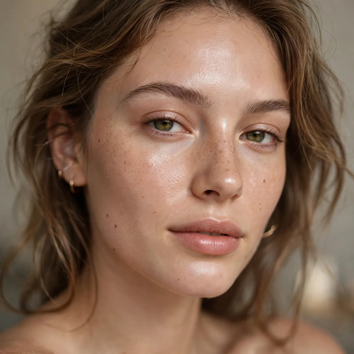Dewy no-makeup makeup look