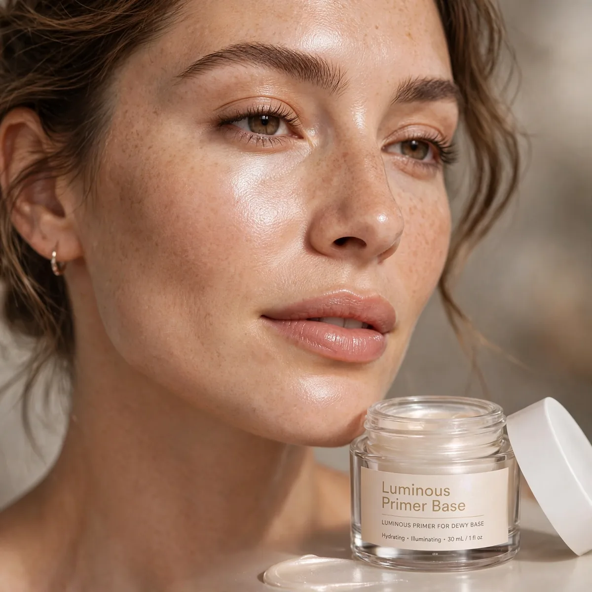 Luminous primer for dewy base