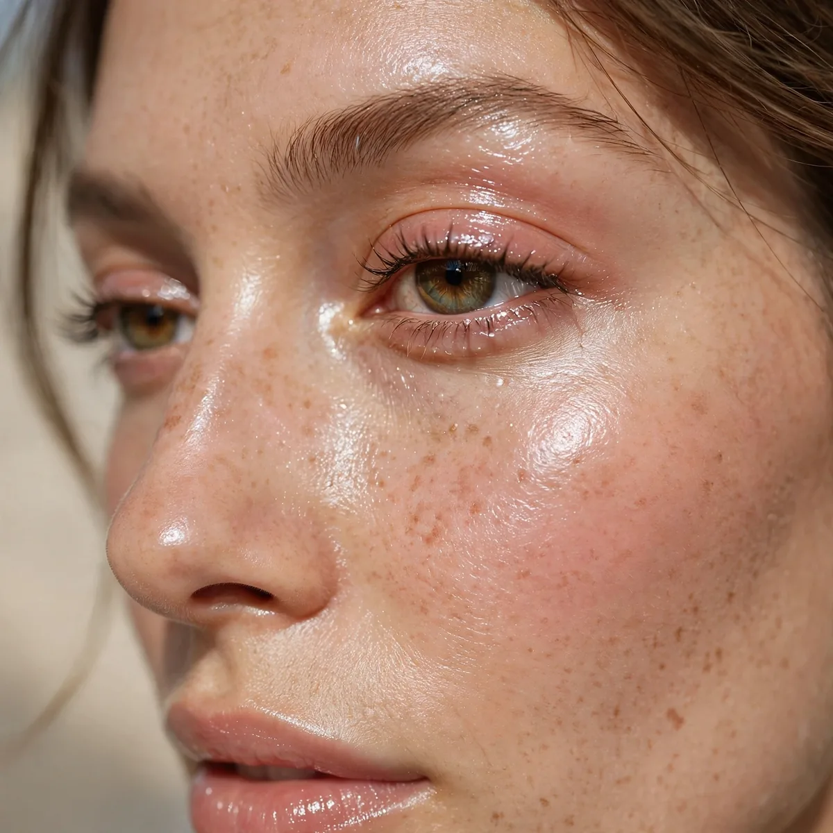 Hydrated dewy eye makeup