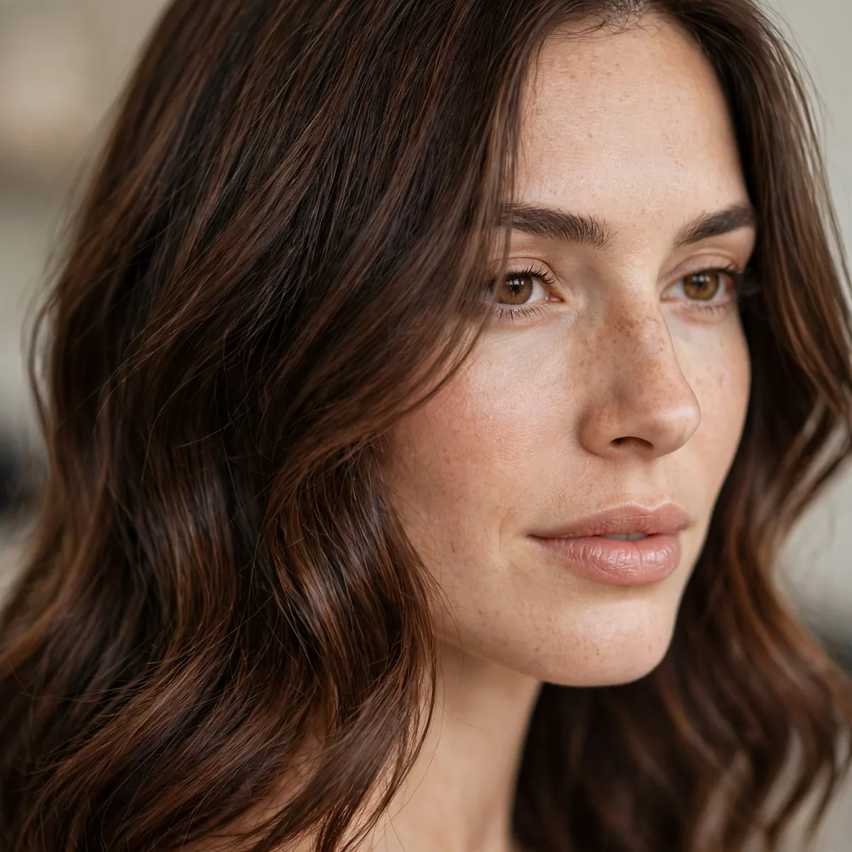 Cocoa lowlights adding depth to brown hair