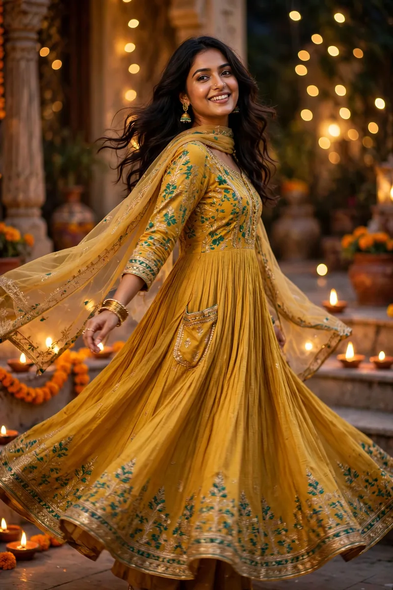 Anarkali in Festive Hues β Diwali festive look