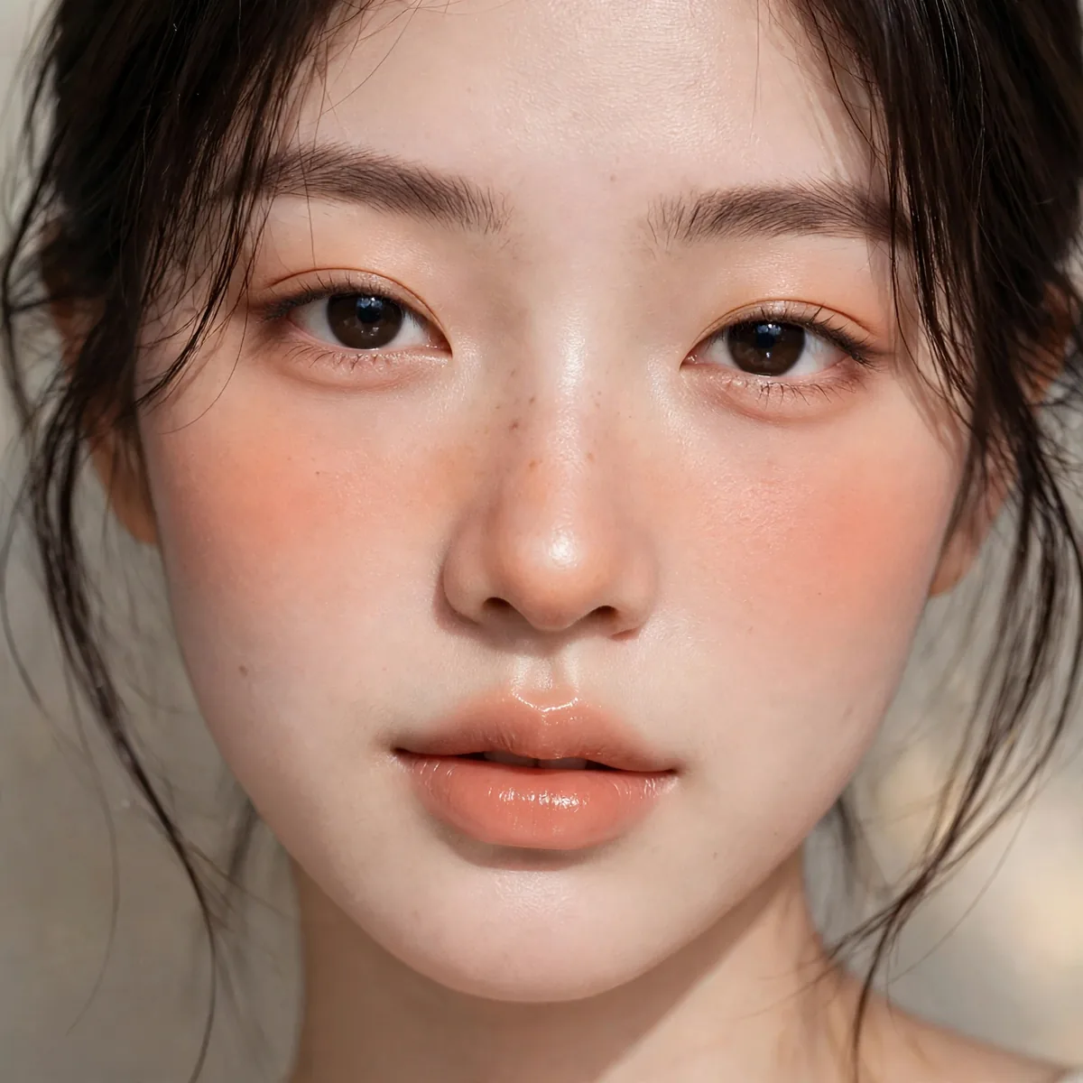 Peach gradient blush douyin