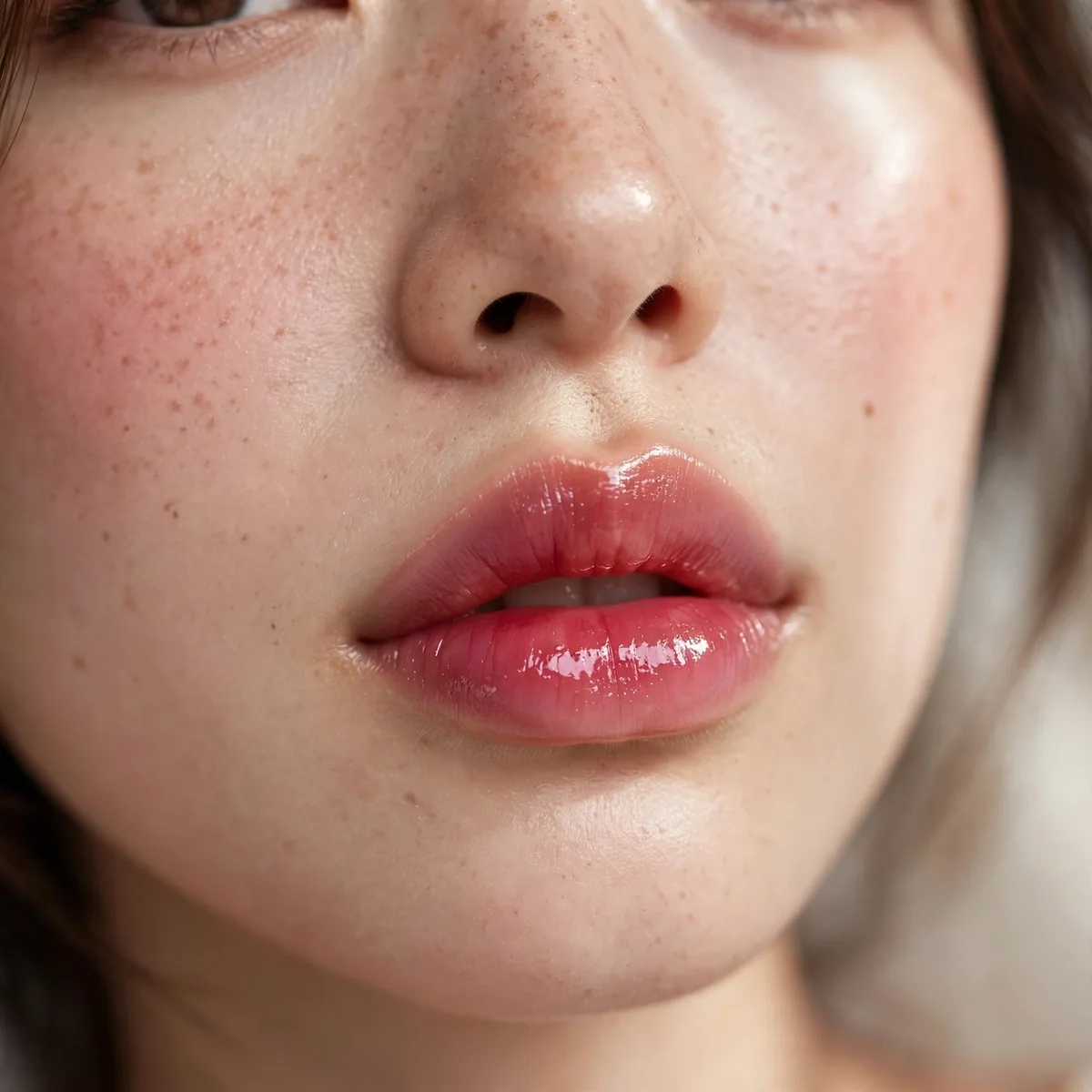 Glossy gradient lips douyin style