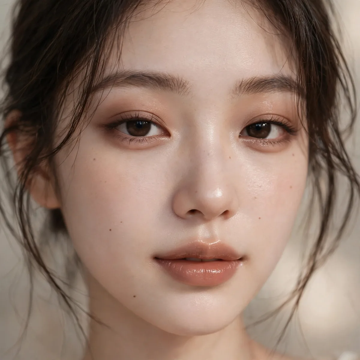 Soft brown eyeshadow douyin look