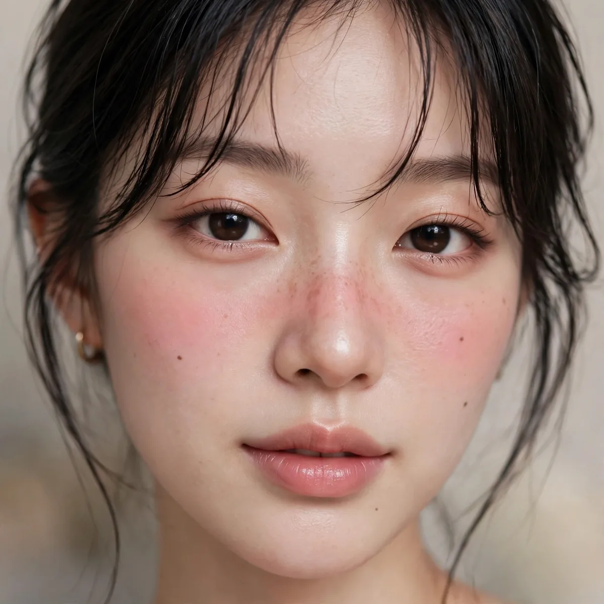 Blush across nose douyin style