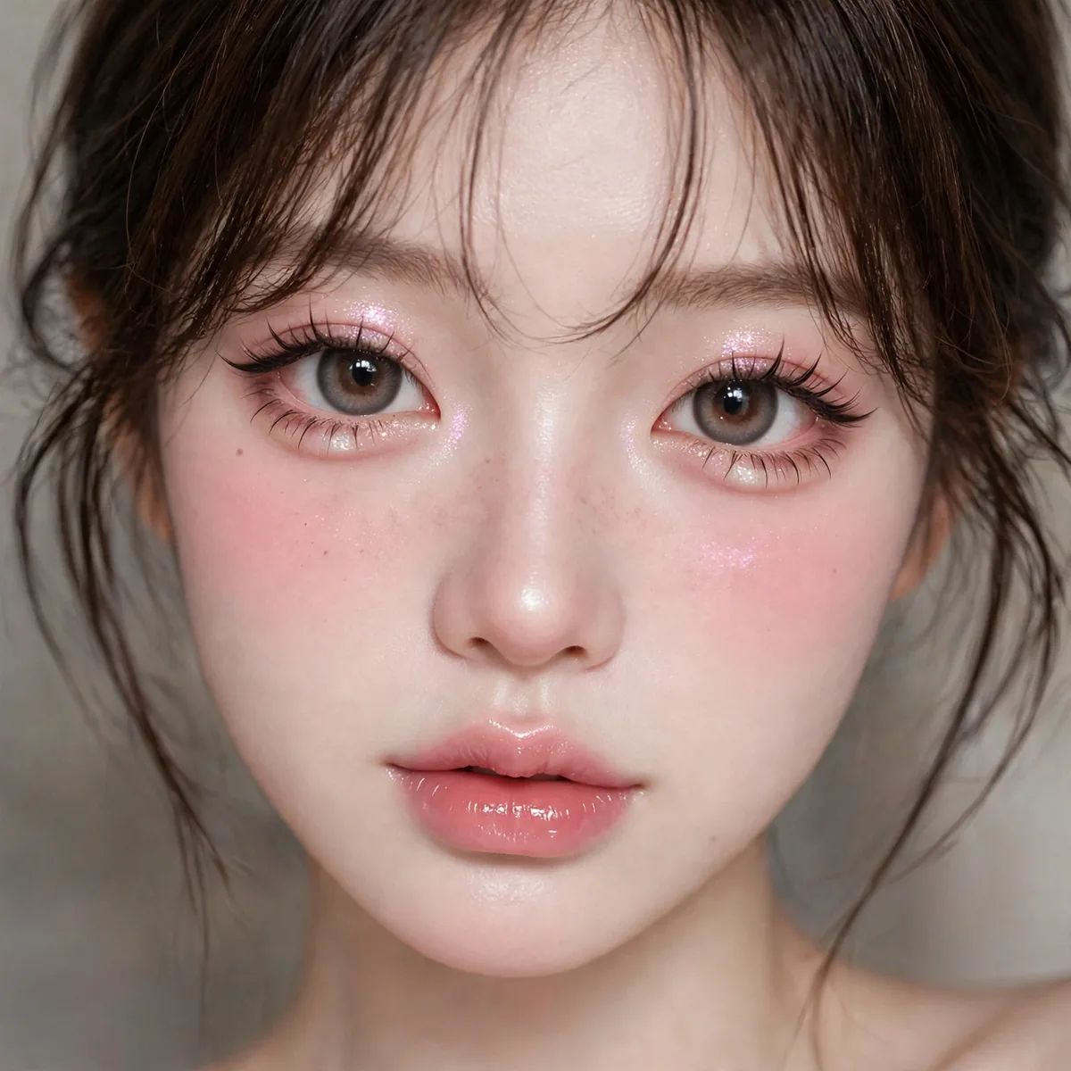 Complete douyin doll makeup look