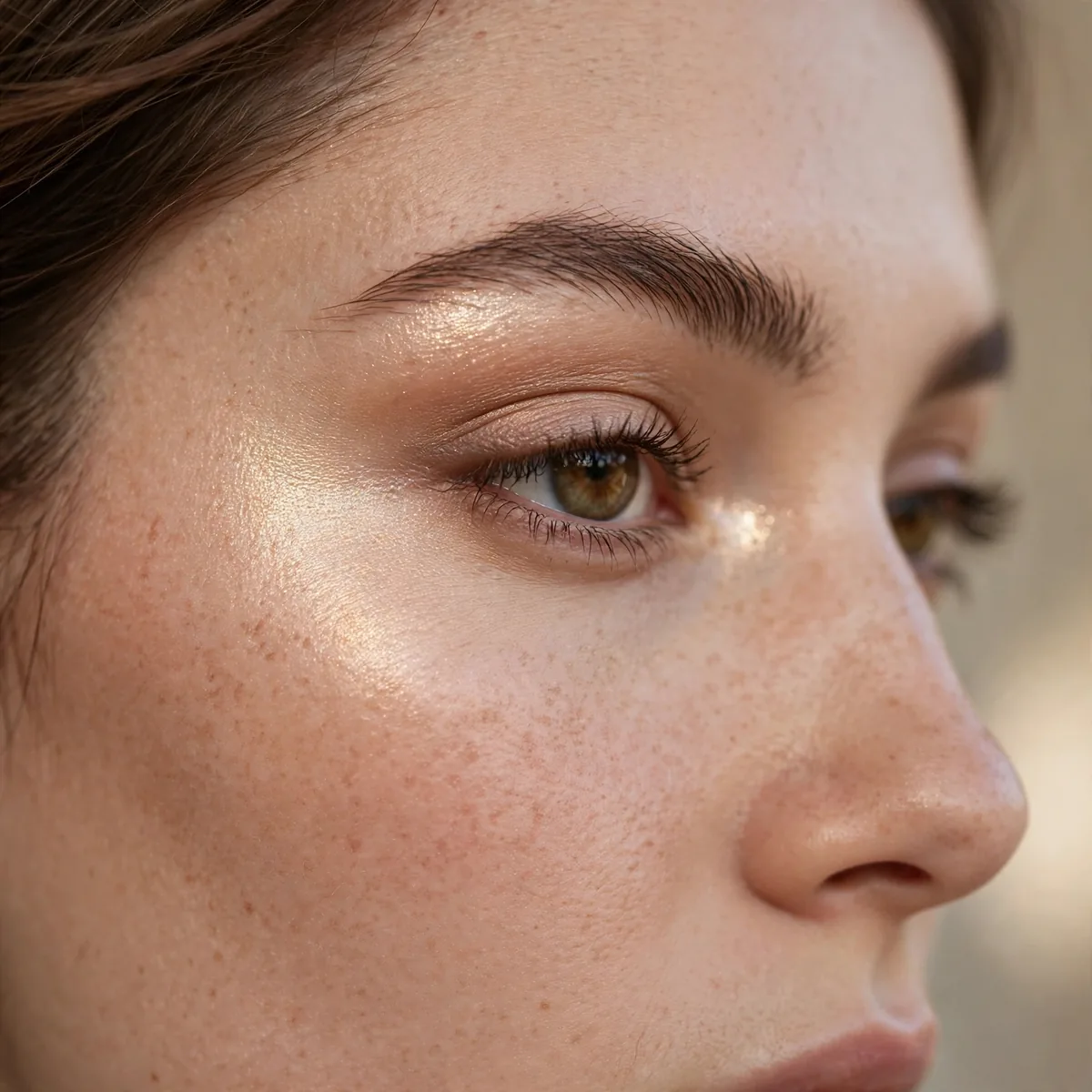 Highlighter at outer eye corner